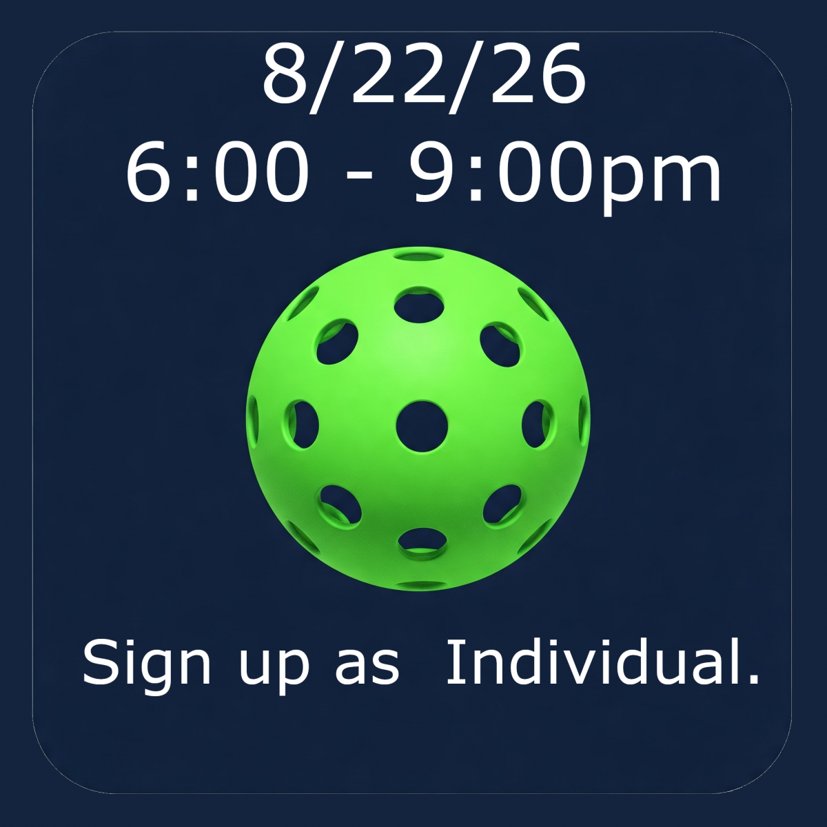 Summer Partner Shuffle- 6-9pm Pickleball Tournament